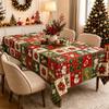 Christmas Checkered Print Tablecloth Waterproof Stain-Resistant Oil-Resistant for Dining Tables
