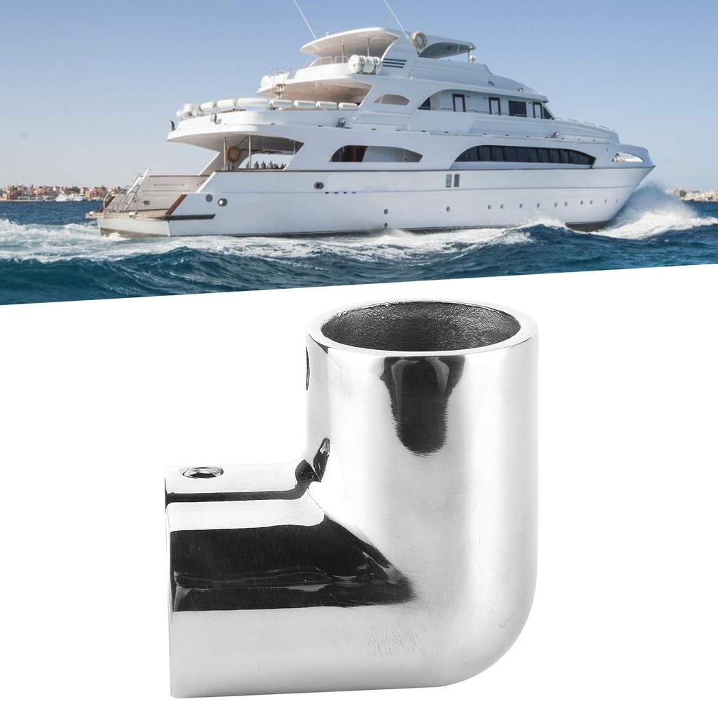 Boat Pipe Connector Marine Yacht 90° Elbow Tube Joint Stainless Steel Hand Rail Fitting