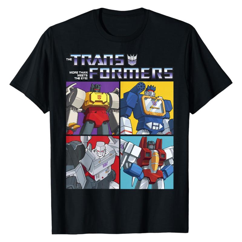 

G1 Transformers Character Collection TShirt Grimlock Soundwave Megatron Starscream Print Crew Neck Cotton Oversized Casual Tops M