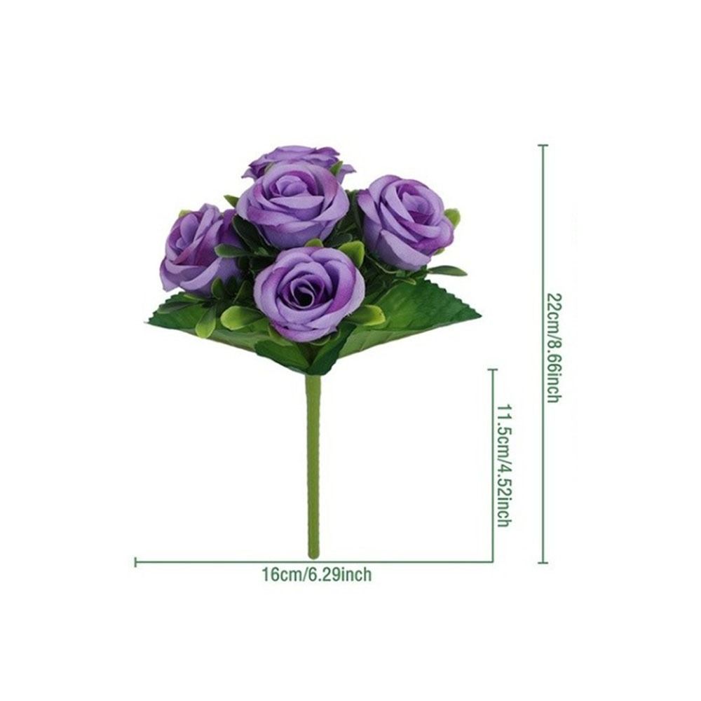 Silk Cloth Artificial Pansy Flowers Dyed Edged Flower Bouquet Simulation Flowers  Photography Props