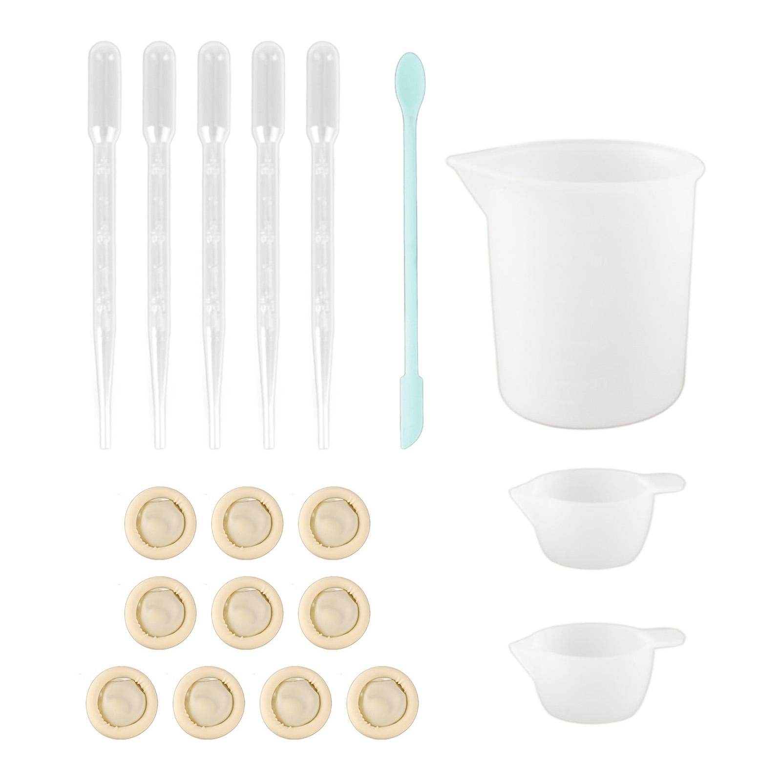 

Силиконовый мерный стаканчик, набор инструментов, лопатка, напальчники, пипетки, набор инструментов для смешивания эпоксидной смолы для рукоделия 19pcs Tool Set, Blue