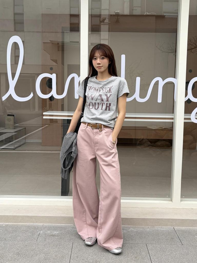 2026 Spring Women's Korean Style Wide-Leg Casual Pants - Loose Slimming, Thirteen Line Design