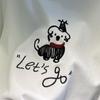 Korean Style Women's Cartoon Puppy Embroidery Red Scarf Short-Sleeve T-Shirt