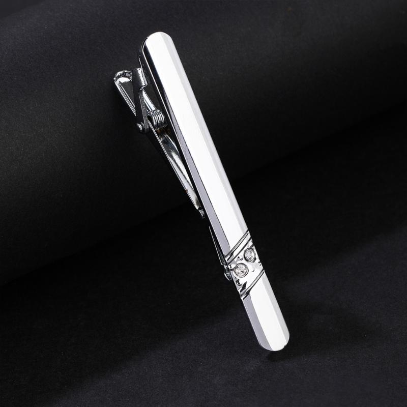 Rhinestone Adjustable Tie Clip for Men Offering Versatility for Different Tie Styles for Wedding Business Conferences