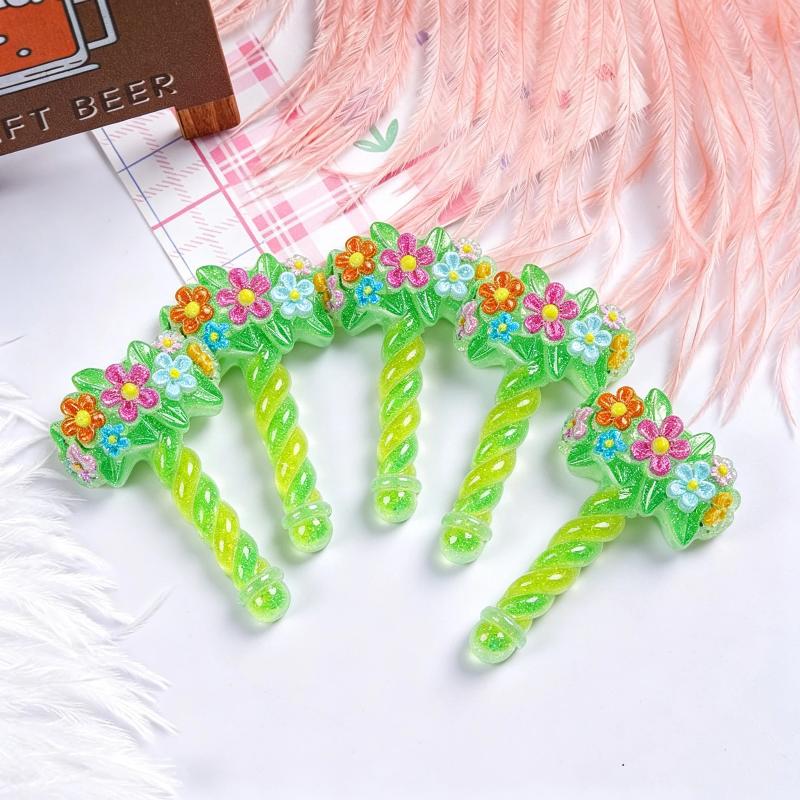 Mini Glittery Resin Magic Wands Multiple Cartoon Styles For Diy Crafts Cream Glue Decoration For Kids