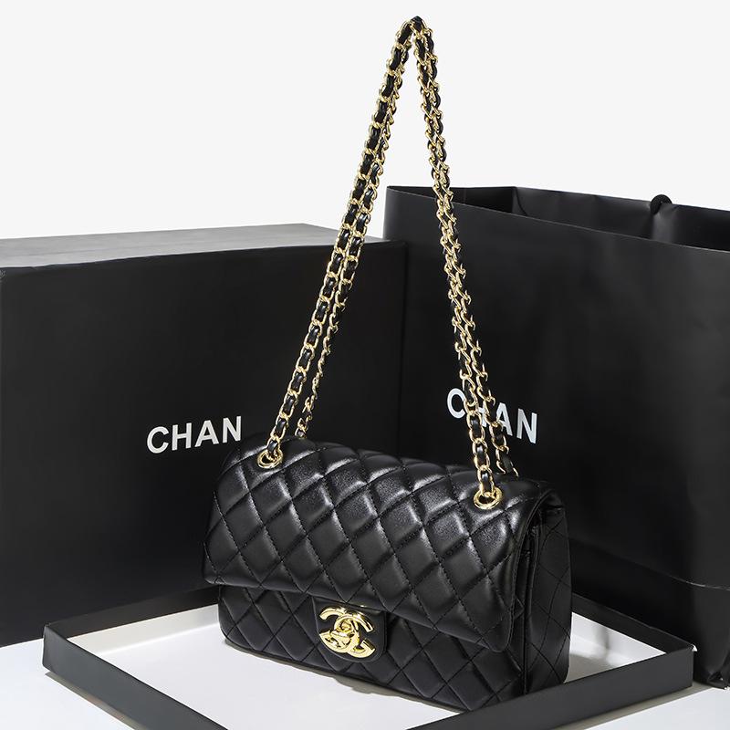 Xiaoxiangfeng CF Chain Bag 2025 New Grid Shoulder Crossbody Women's Leather Fashionable Versatile Armpit