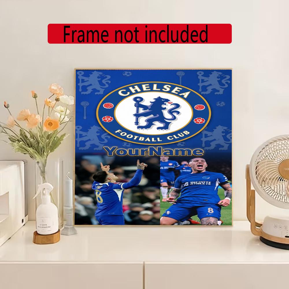Chelsea Fc Personalized Name Round Diamond Painting Kit Diamond Embroidery Painting Rhinestones Mosaic Frameless Handwork Decoration Arts