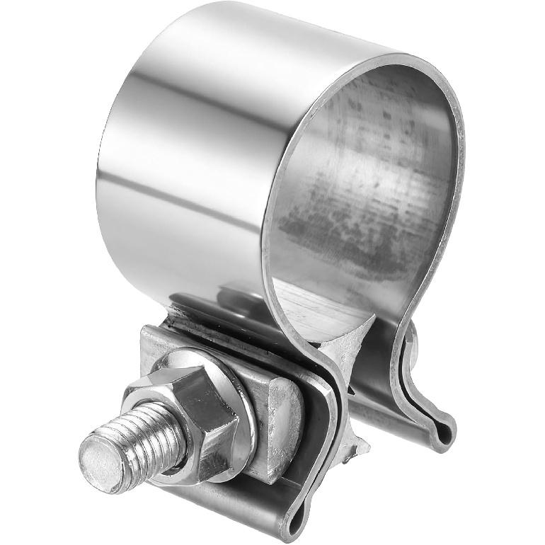 HARFINGTON 410 Stainless Steel Exhaust Clamp 2.48" Butt Joint Narrow Band Muffler Seal Exhaust Narrow Lap Butt Clamps for Pipes Muffler Converters