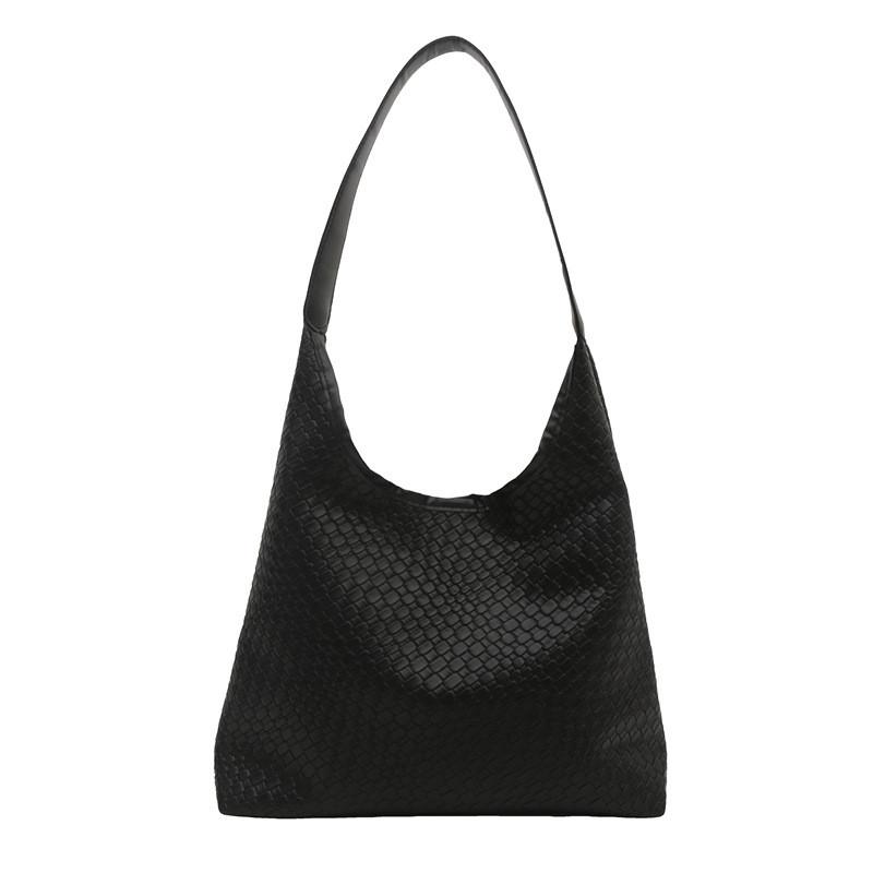

Trendy Woven Commuter Underarm Bag For Women In Fashionable Vintage Style With Large Capacity чёрный