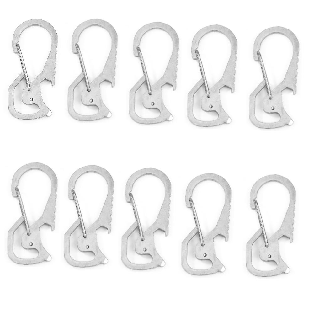 Keyring Bottle Opener Stainless Steel Pocket Keychain Carabiner Multifunctional Mountaineering Buckle Practical Hiking Equipment