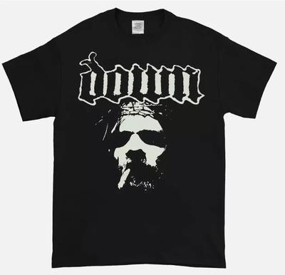 DOWN Band FACE Grafika Czarny Bawełniany T-shirt Pełny Rozmiar S-5XL Unisex T-Shirt
