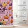 Fall Pumpkin Floral Shower Curtain with Thanksgiving Harvest Pattern, Waterproof Heavy Duty Washable Bathroom Decor