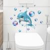 1 Sheet Ocean Theme Glow-in-the-Dark Dolphin Bubbles Wall Stickers Removable Self-Adhesive Kids Room Decor For Bathroom