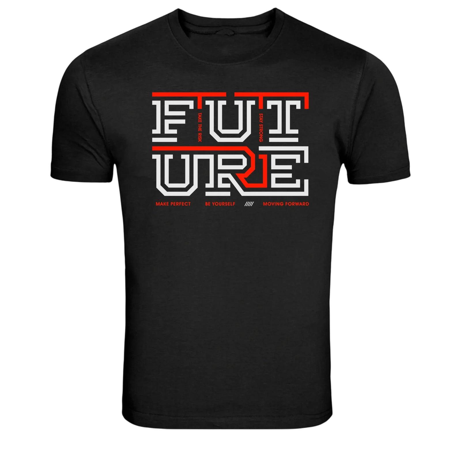 Future Urban Style Typography Graphic T-Shirt XL