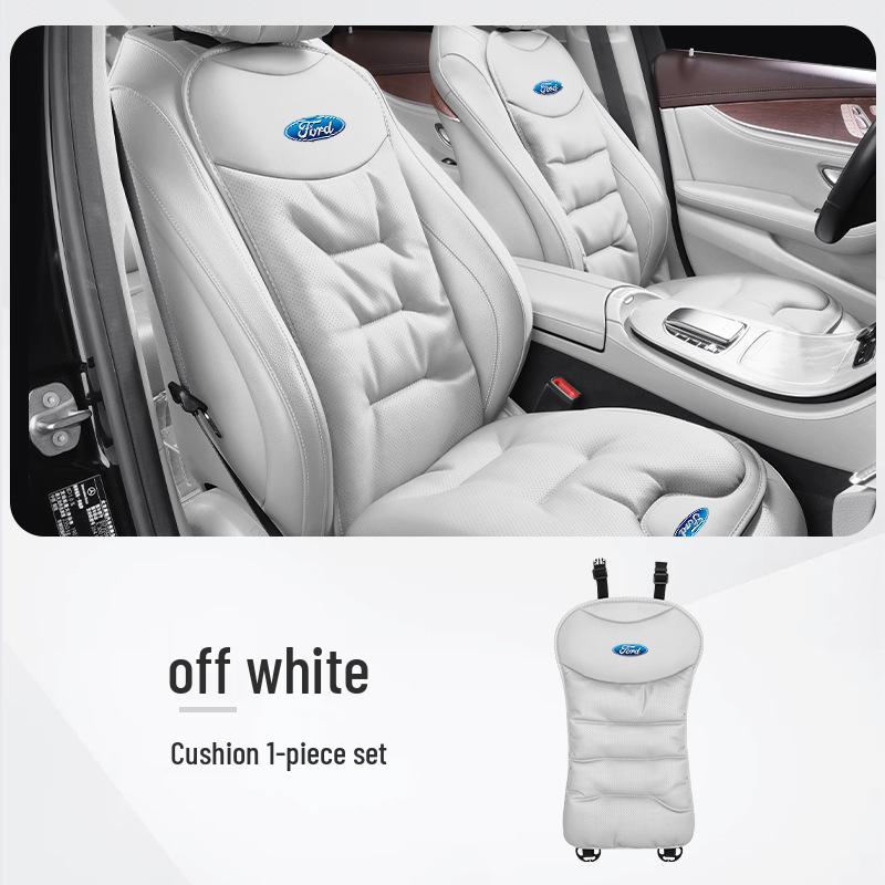 Ford Compatible Nappa Leather Car Seat Cushion: Focus, Escort, Edge, Escape, Kuga, Mondeo - All-Season Universal Fit