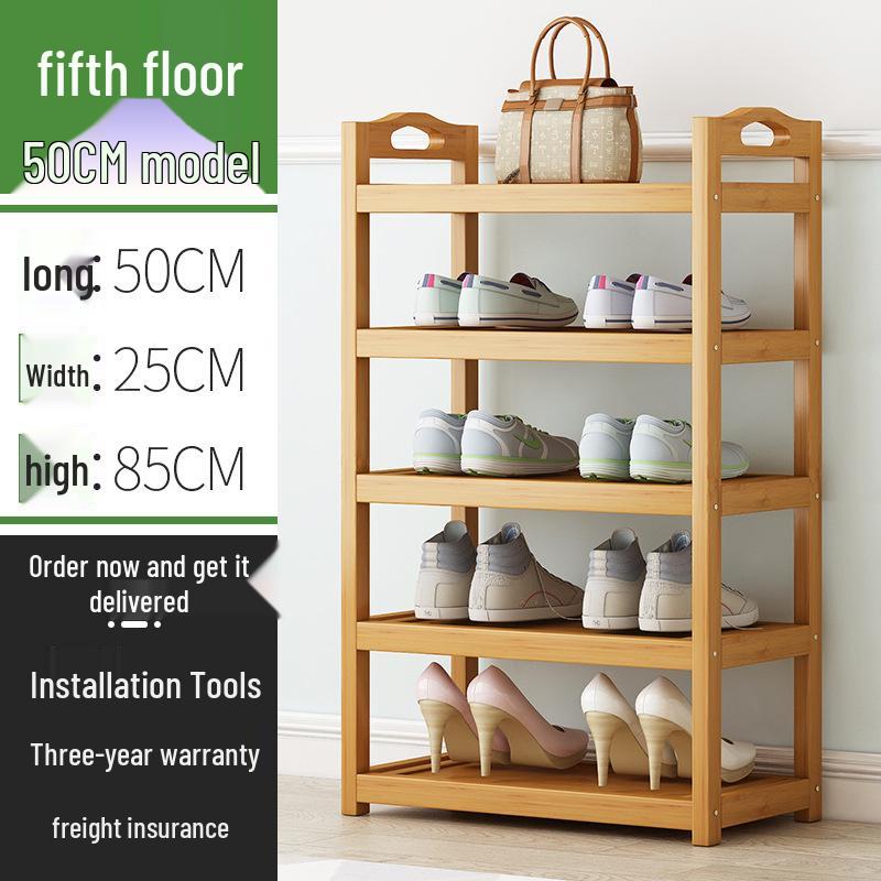 Economical Bamboo Shoe Rack for Home Entrance, Stylish Multi-layer Indoor Storage Cabinet