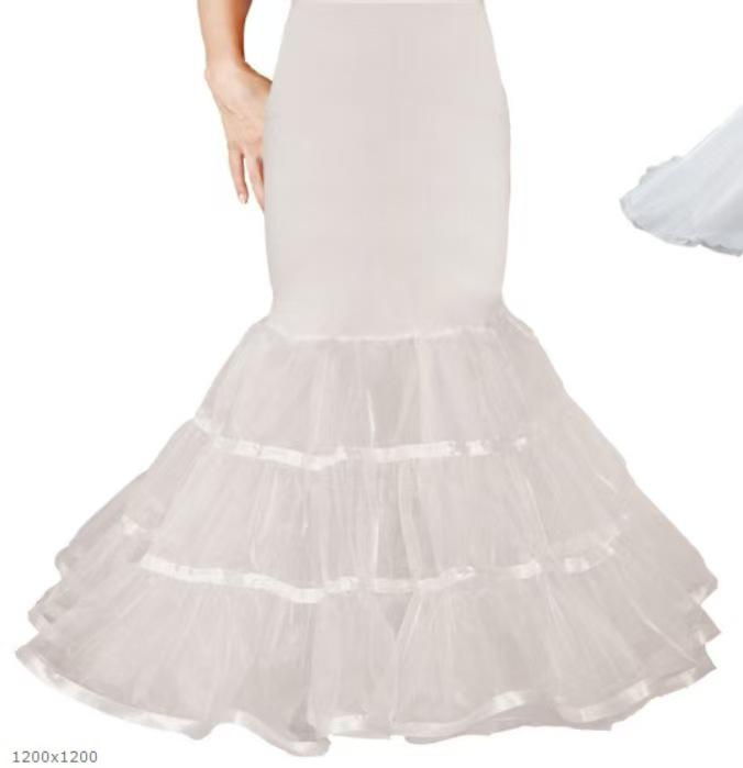 

European-American Elastic Waist Cincher Fishtail Wedding Dress Petticoat Skirt Support One size, waist 66-110, length 1 meter белый