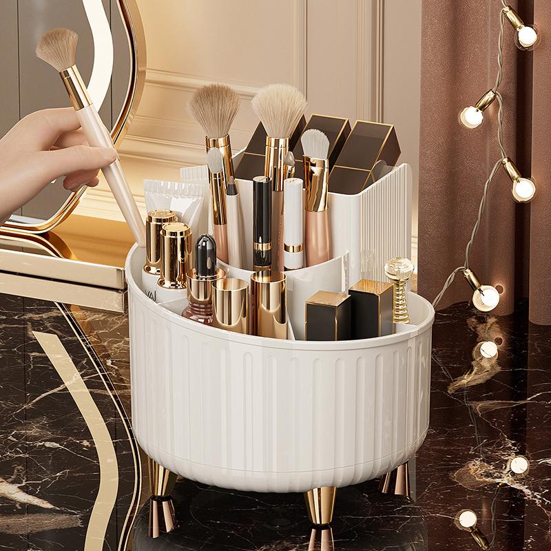 360° Rotating Makeup Organizer,Dustproof Vanity Organizer for Brush Lipstick Skincare, Bathroom Countertop Makeup Holder