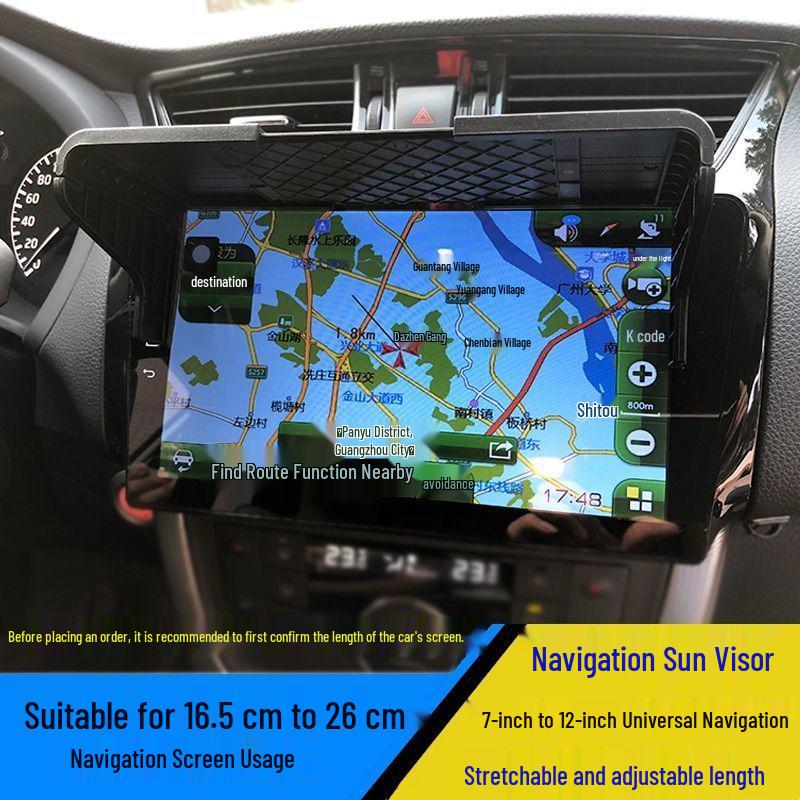 Car GPS Navigation Sun Visor Sunshade - Universal Light Shield Display Screen