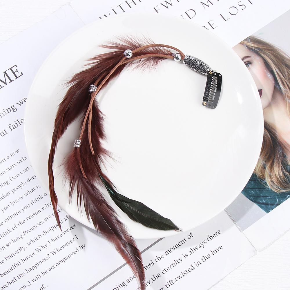 Gifts Extensions Handmade Headband Headwear Hippie Headpieces Novelty Hairclips Feather Hair Rope