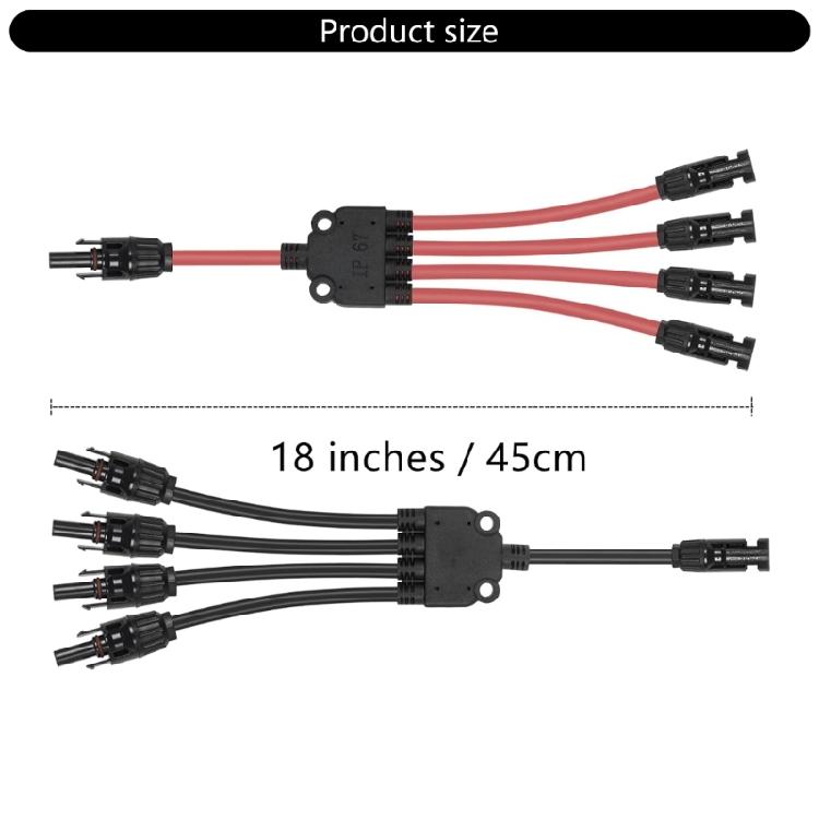 30A 1000V Photovoltaic Solar Connector 1 To 4 Adapters Y Branch Connector Solar Male Female Connector for Solar Panel