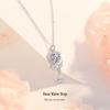 Rose Water Drop Clavicle Necklace: 999 Sterling Silver Floral Zirconia Pendant, Mori Style.