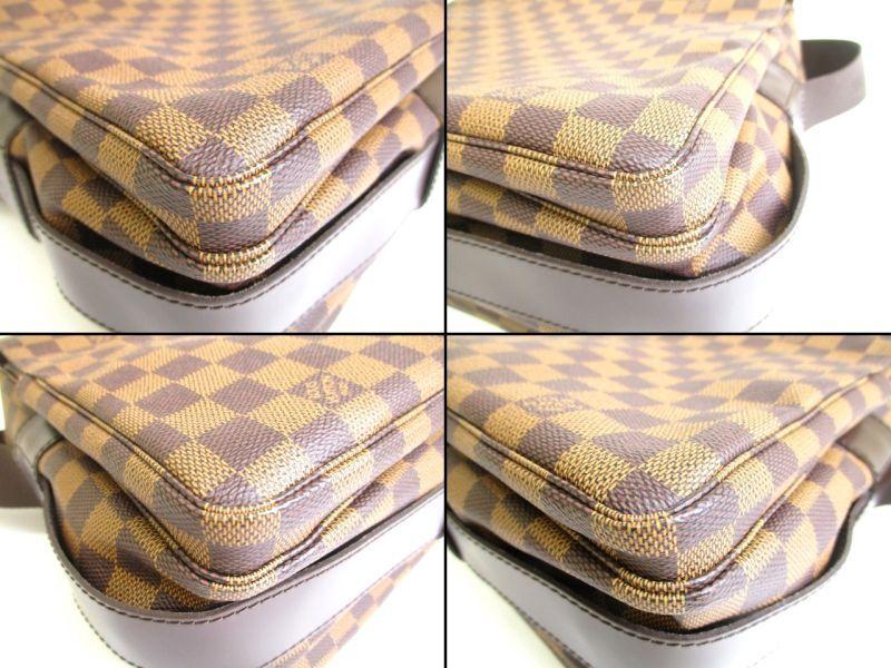 Authentic LOUIS VUITTON Damier Brown Leather Messenger Crossbody Bag Naviglio #9733  Refurbished