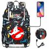 Batoh Ghostbusters s potiskem a USB nabíjením pro teenagery, studenty, na běžné cestování, venkovní denní batoh