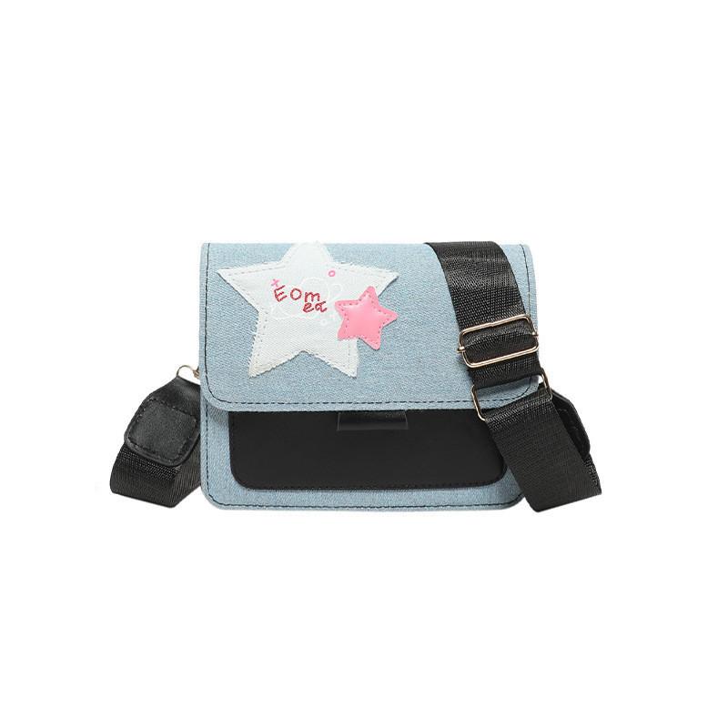 Stylish Summer Patchwork Women's Bag 2024 Trendy Denim Star Crossbody Shoulder Bag