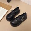 French Muffin Platform Small Leather Shoes Women's 2025 Summer and Autumn New Round Head Height Increase Versatile with Skirt Mary Jane Single Shoes