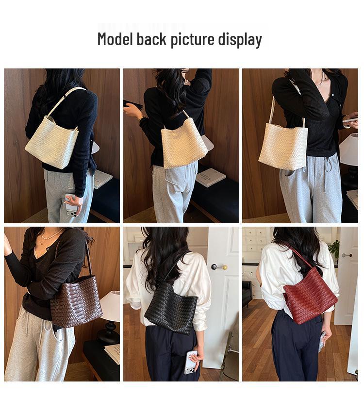 Stylish Korean Woven Underarm Bag – Trendy Mother-Child Shoulder Handbag for Casual Commute