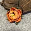Portachiavi Fiore in Pelle di Mucca Ornamento da Appendere per Auto Decorazioni Floreali di Peonia Tridimensionali Pendente per Borsa Fatto a Mano Stile Nazionale