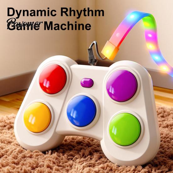 Interactive Light-up Game Machine Fast Push Rhythm with Light Strip, Color Learning & Hand-Eye Coordination Training, Kids Electric Reaction