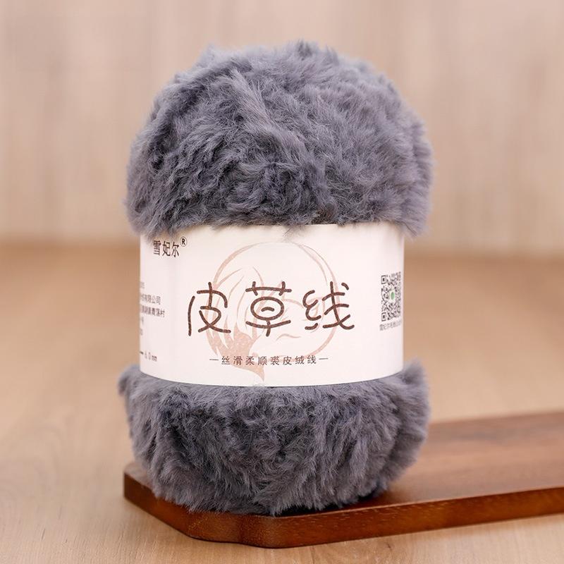 Hand Knitted Fur Yarn Long Hair Hat Scarf DIY Wool Yarn Simulation Fur Crt Material Autumn Faion Accories