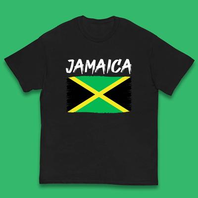Jamaica Distressed Flag Country In The Caribbean Jamaican Flag Patriotism Kids T Shirt