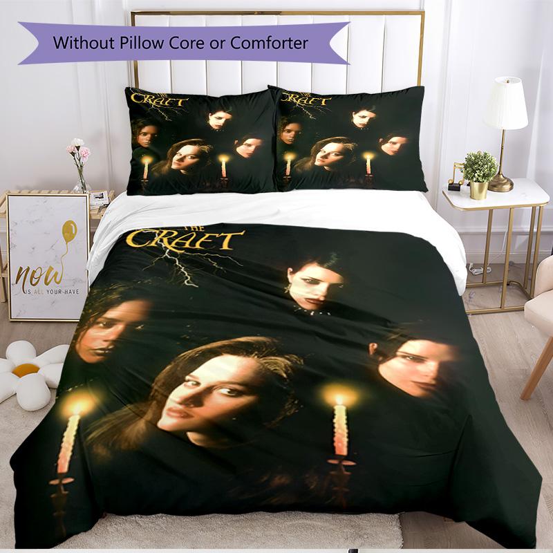 3pcs Duvet Cover Set (1*Duvet Cover + 2*Pillowcase, Without Core), The Vampire Diaries Print Soft All‑Season Bedding Set, Home Bedroom Decor Gift
