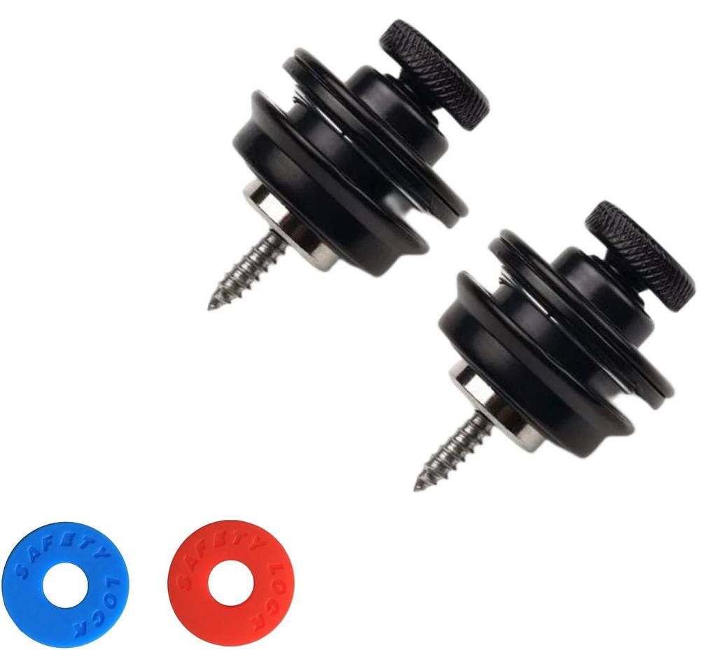 Guitar Strap Locks Flat Round Head Button Straplock with Rubber Block 2/4 PCS