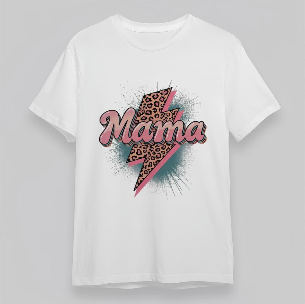 

Women s Plus Size Trendy Breathable Classic T-Shirt Leopard Lightning Mama Tee 4XL