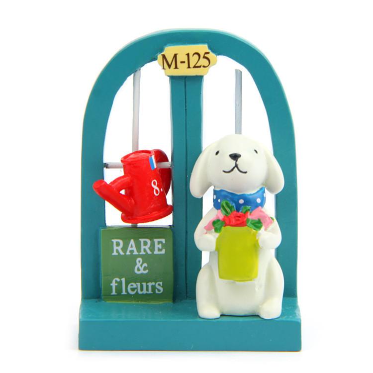 Cartoon Windowsill Cute Flower Puppy Scene Mini Model Ornament For Garden Decor