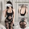 Seductive Open Crotch Black Silk Stockings Set - Flirty & Tearable Lingerie