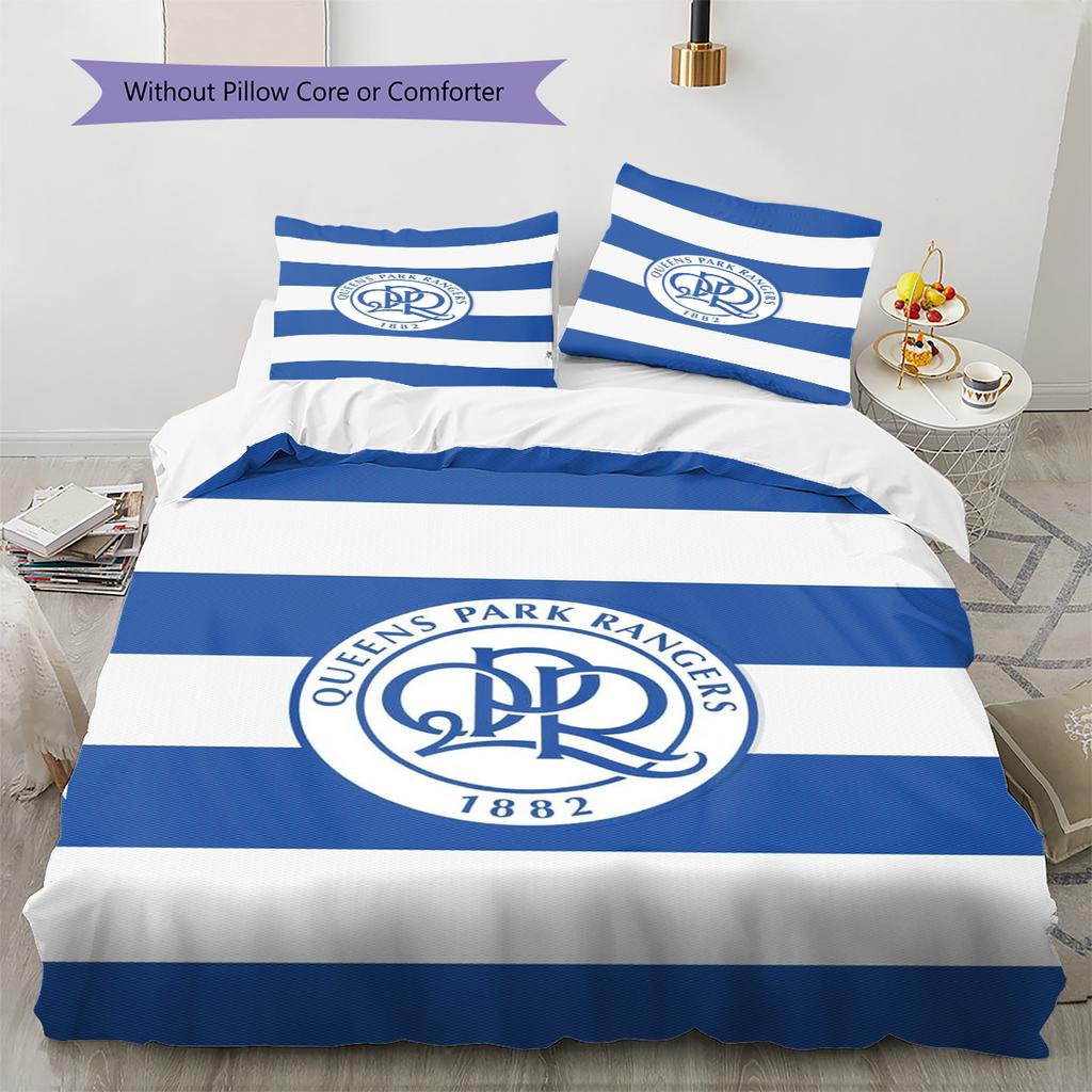 Set Biancheria da Letto con Fantasia Queens Park Rangers fc Copripiumino Federa Decorazione per la Casa Regalo (1 * copripiumino + 2 * federa, senza nucleo)