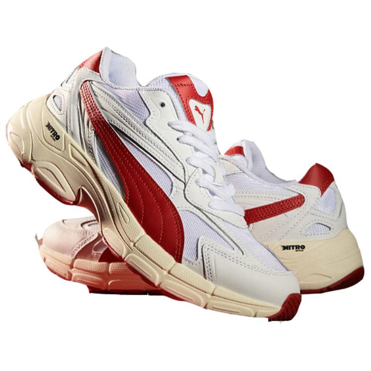 Puma Teveris Nitro Series Versatile Comfortable Low-Top Lifestyle Sneakers Unisex sneakers White Red 392134-03