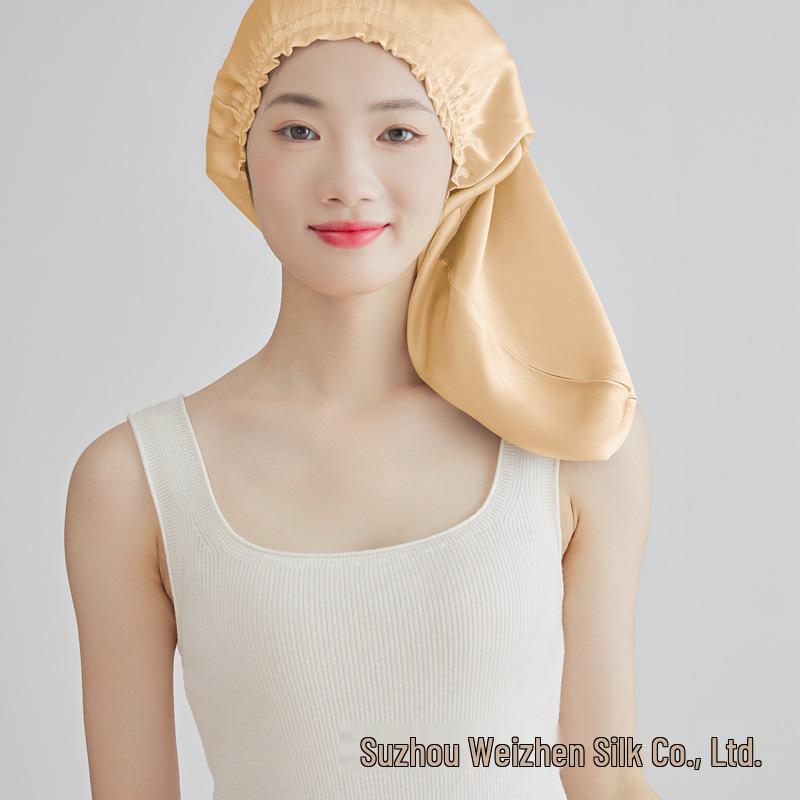 

Yama 100% Mulberry Silk Sleep & Hair Care Cap with Ruffle Edge 50CM