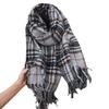 2025 new plaid scarf imitation cashmere fringed shawl autumn and winter couple atmosphere warm and thickened scarf