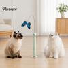 Electric Butterfly Cat Toy Wand, Rechargeable Interactive Wand Toy, 360 Spinning Self-Play Indoor Pet Enrichment Supplies with 2 Modes, Suction