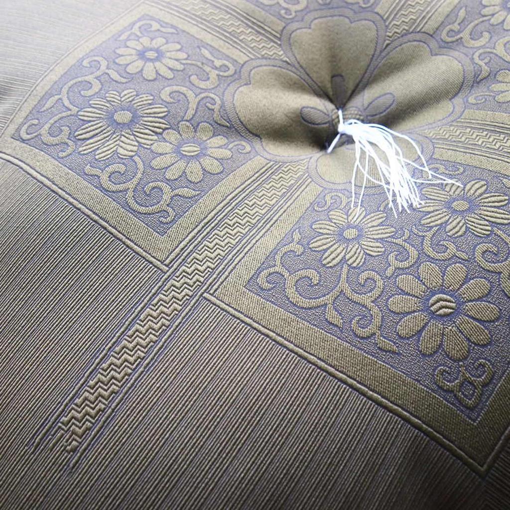 Gozen Zabuton (58x61cm) for Buddhist memorial services, Fukure (Green), for Japanese-style rooms, for use in front of the Buddha