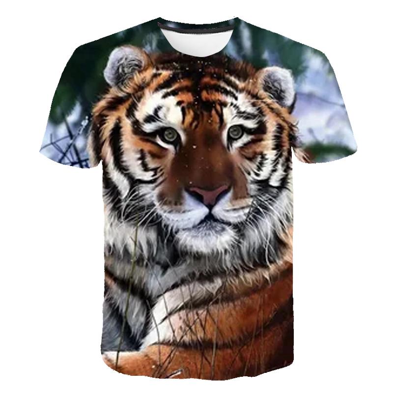 

Футболка с рисунком тигра, мужская новая летняя повседневная модная футболка с круглым вырезом и принтом, топы, хипстерские футболки с короткими рукавами и рисунком животных XL