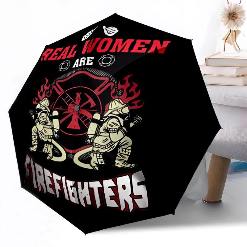 Feuerwehr Mut Outdoor Automatischer Regenschirm Einziebares Design mit 8 Speichen Langlebigkeit Leicht Perfektes Geschenk für Freunde Familie
