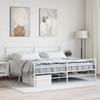 VidaXL Metal Bed Frame with Headboard-Footboard White 180x200cm 355730
