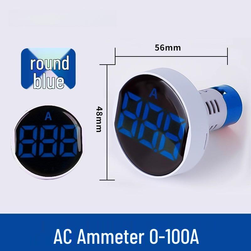 22mm Dual Display LED Voltage Current Frequency Meter - Round/Square